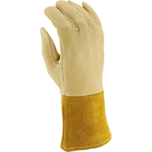 Gants de soudage en cuir confortables matériau souple anti-chaleur anti-coupure meilleure fabrication vente chaude prix de gros gant de soudage - Product Image 4