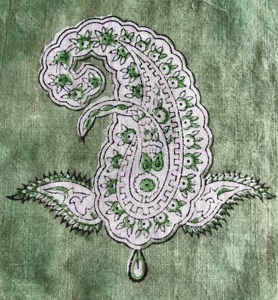CHHAAPE Tela de Algodón Estampada a Mano para Mujer, Diseño Paisley (Kairi) Verde sobre Base Teñida, para Adultos - Product Image 2
