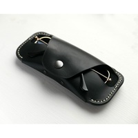 Étui pour lunettes de soleil en cuir noir véritable avec logo personnalisé Porte-lunettes de style rétro Accessoire d'été spécial pour la protection des lunettes