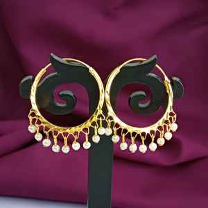 Indain traditionnel boucle d'oreille pour femmes plaqué or fausse perle boucle d'oreille mode déclaration boucles d'oreilles bijoux pour femmes - Product Image 2