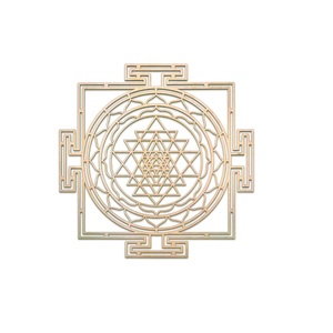 Latón Mahal Vaastu Purusha Yantra Navagraha Pyramid Chowki con pirámides extraíbles Metal regalo religioso plateado impresión UV - Product Image 4