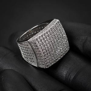 Premium GRA certificado VVS Moissanite diamante 925 plata esterlina Iced Out Hip Hop Micro Pave declaración Pinky anillo para hombres - Product Image 3