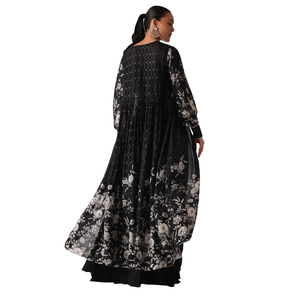 Top court à imprimé floral noir et ensemble Sharara vente en gros de vêtements ethniques pour femmes fournisseur d'usine de vêtements OEM vêtements de fête personnalisés - Product Image 5