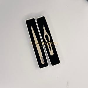 Pince à épiler en acier inoxydable de haute qualité, couleur nude foncé, pointe fine, logo personnalisé, outils de beauté durables, légers et de précision - Product Image 6