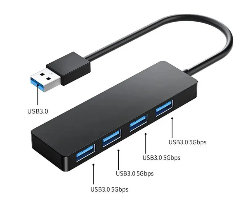 Hub Laptop 5 Gbps kecepatan tinggi, Dongle Laptop USB 3.0 Dock 4 4 In 1 grosir