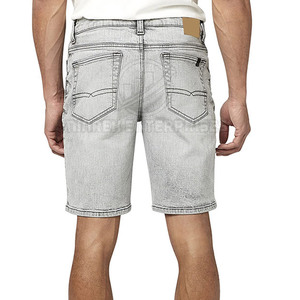 Men's High Quality 100% Cotton Quick-Dry <b>Jeans</b> Shorts Solid Pattern Training Wear Mid Waist Casual Use Customized Logo <b>Button</b> - Product Image 3