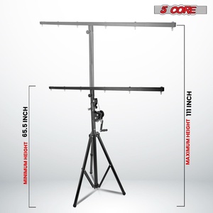 5Core DJ Light <b>Stand</b> 2Pc Stage Lighting Truss System Hand Crank Up Height Adjustable 65.5 to 111" - Product Image 2