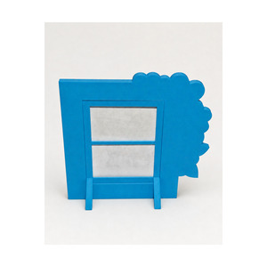 Cadre en résine Moderinna M08 imprimé UV avec photo personnalisée, design floral bleu bicolore, présentoir de table - Product Image 3