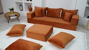 Siège de sol arabe Canapé de sol arabe Plancher de siège arabe | 12 pièces, 28 danses avec coussin éponge épaisseur 20cm - Product Image 3