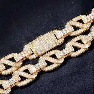 Alta demanda, cadenas cubanas de Plata de Ley 925, diseños personalizados, Collar chapado en oro de 14K y 18K, cadena con abalorio para hombre, collar para hombre - Product Image 2