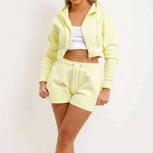 Short à capuche manches longues taille XL ensemble d'entraînement tissu à tricoter en polyester à séchage rapide motif solide Logo à capuche décontracté pour - Product Image 6