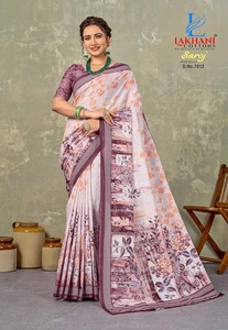 คอลเลคชั่นผ้าส่าหรีพิมพ์ลายผ้าฝ้าย ดีไซน์หรูหรา โดดเด่นไม่ซ้ำใคร สำหรับผู้หญิง ใส่ไปงานปาร์ตี้ ฤดูร้อน ฤดูหนาว พร้อมลายพิมพ์ดีไซเนอร์ แห้งเร็ว - Product Image 6