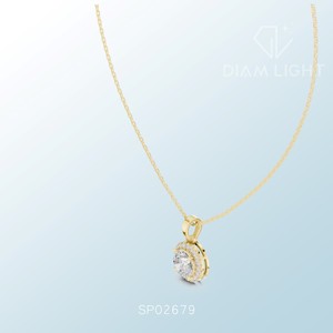 radiant <b>cluster</b> pendant with white round igi certified stones featuring vs plus clarity and f plus color elegant style - Product Image 4