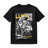 Fabricants de vêtements Impression numérique personnalisée Graphique Anime Lavage à l'eau T-shirt en coton surdimensionné pour hommes