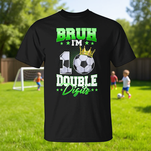 Maglietta a maniche corte per bambini, unisex, girocollo, per feste sportive, con grafica per feste di compleanno a tema calcio - Product Image 3