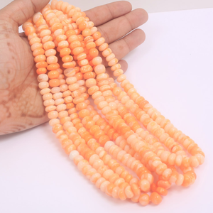 Hermosas Cuentas de Cuarzo Arcoíris en Tono Naranja, Forma Redonda Lisa, 15 Pulgadas, 7-10 mm, Cuentas de Piedras Preciosas de Cuarzo Arcoíris de Calidad AAA para - Product Image 1