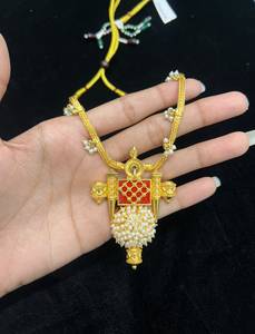 Parure de mariage TISHYA DIAMOND en alliage de cuivre plaqué argent, style ethnique gujarati, avec zircon et pendentif fleur émaillée rouge pour femme - Product Image 2