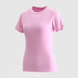T-shirt pour femme à manches courtes, matière respirante, été, femme, tendance, coupe ajustée, col rond, tissu en coton, t-shirt personnalisé - Product Image 6