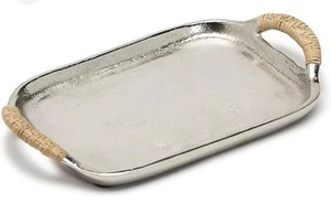 Ensemble de plateaux de service en aluminium pur martelé rectangulaire Offre Spéciale durable de qualité supérieure pour un service élégant - Product Image 4