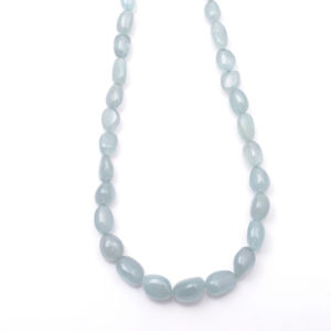 Collar de moda de Plata de Ley 925, cadena de eslabones personalizada con piedras preciosas de Aguamarina Natural, joyería de piedra natal de octubre - Product Image 1