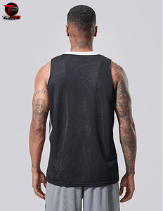 Camiseta de Baloncesto para Hombre, sin Mangas, Cuello en V, Malla de Secado Rápido, Uniforme de Equipo, Logotipo Personalizado, Camiseta Deportiva - Product Image 2