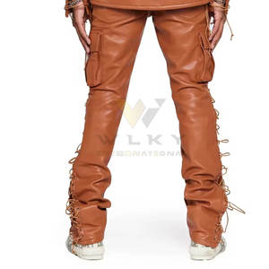 Pantalon en cuir durable pour homme, finition lisse, coupe confortable, léger, idéal pour une utilisation prolongée, en vente - Product Image 4