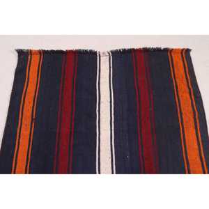 Alfombra Turca Vintage, Alfombra Kilim de 3.2x5.4 pies, Alfombra con Parches de Color Azul - Product Image 5