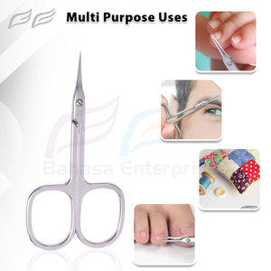 Ciseaux à ongles à pointe extra fine, lames courbées, ciseaux de beauté en acier inoxydable pour le soin des poils du visage et la manucure - Product Image 2