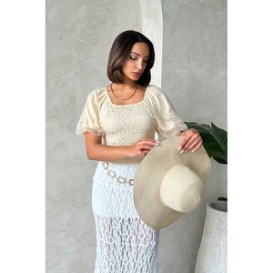 Chemisier en mousseline pour femme Topshow, orné de pierres, à motifs, vente en gros - Product Image 5