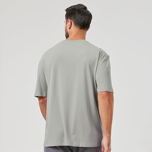 2025เสื้อยืดแฟชั่นผู้ชายผ้าฝ้าย100% ขนาดใหญ่กว่าขนาดเสื้อยืดทรงหลวมเข้ารูปสีทึบออกแบบได้เอง - Product Image 5