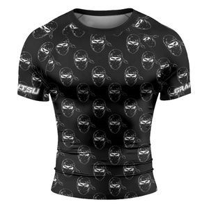 Camiseta de Compresión Rash Guard de MMA BJJ Sublimada y Transpirable con Logotipo Personalizado para Hombre, Tejido de Poliéster/Nailon - Product Image 2