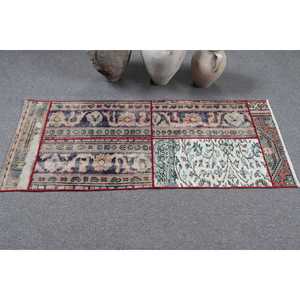 พรมวินเทจสไตล์ตุรกี ขนาด 2.1x5.4 ฟุต พรมขนสัตว์สีน้ำเงินลายแบบนามธรรม - Product Image 3