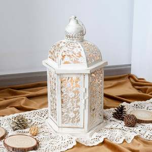 Linterna de vela colgante de Metal de diseño único, contenedor de linterna de vela negra, usos para jardín, decorar el hogar, fiesta de boda - Product Image 5