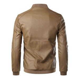 Veste en cuir de haute qualité à prix abordable pour hommes, nouveau style, veste en cuir zippée tendance pour hommes - Product Image 2
