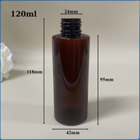 Vente en gros de conditionnements cosmétiques très demandés, flacon pompe en plastique PET de 120 ml pour mini-shampooing, lotion, crème pour le visage, gel douche