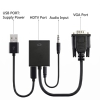 Adaptador VGA a HDTV 1080P, Convertidor Macho a Hembra con Revestimiento de PVC para Computadora de Escritorio, Portátil, Monitor, Proyector, HDTV, Audio