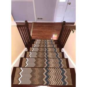 Alfombra Marrón Estampada, Diseño Kilim Moderno, Decoración para Escaleras, Personalizada, Antideslizante, Goblen - Product Image 3