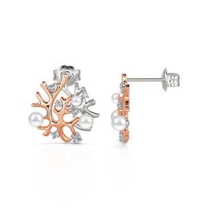Boucles d'oreilles en argent sterling avec perles de culture Jeulia - Design Récifs Coralliens - Product Image 2