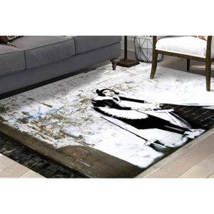 Alfombra con Diseño de Grafiti de Banksy: Alfombra Antideslizante con Estampado Decorativo, Alfombra Suave con Pelo Corto - Product Image 2