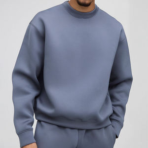 Custom Men's Regular Fit 100% Cotton Fleece Eco-Friendly Waterproof Anti-Pilling Drop Shoulder Crew Neck Pullover Sweatshirt - Product Image 5