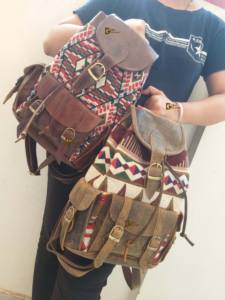 Sac à dos en cuir véritable Jacquard fait à la main en cuir véritable Sac à dos multi-usages Produit en vrac en gros - Product Image 5