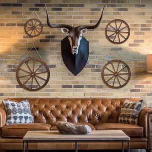 ล้อเกวียนไม้ตกแต่งผนังตะวันตก12/18/20/24นิ้ว4ชิ้นของตกแต่งงานปาร์ตี้วงล้อคาวบอยไม้แบบชนบท - Product Image 4