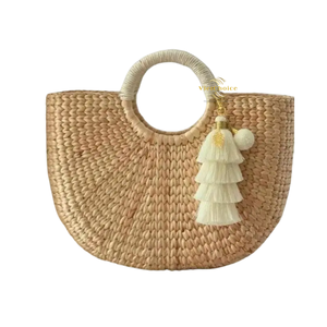 Natural Fiber Water Hyacinth <b>Bag</b> Lightweight Durable Reusable Carry <b>Bag</b> Bulk Supply - Product Image 1