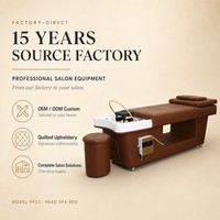 Lit de spa capillaire moderne 9903, lit de lavage électrique avec pulvérisateur d'eau, repose-nuque ergonomique, équipement de salon et spa pour lavage de cheveux et massage
