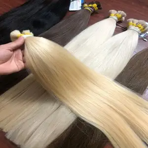Blonde Silver 613 Color Hair Bundles Virgin Cuticle Aligned Human Hair Extensions for Russian Hair Bulk