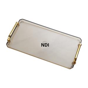 Lot de 2 plateaux de service en métal plateau de service alimentaire café thé plateau de service Design fait à la main vente chaude Style de luxe finition bleue - Product Image 6