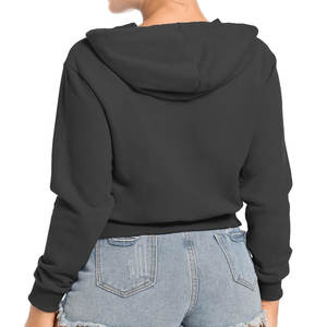 Vêtements de plein air avec logo personnalisé, sweat à capuche court, vêtements de rue décontractés pour femmes, figurines à épaules tombantes, sweats à capuche écologiques et respirants, tricotés - Product Image 2