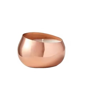 Tarro de contenedor de vela de cobre con acabado de oro rosa de cobre, contenedor de vela votiva para uso navideño - Product Image 3