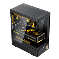 KINPOWER Pc Tower Case Gaming Tempered Glass Micro Atx Unique Design Mesh Pc Computer Case