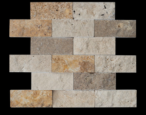 Revêtement mural extérieur en pierre de travertin rustique, épaisseur 3 cm, tons terre naturels, design moderne, matériau de construction - Product Image 1